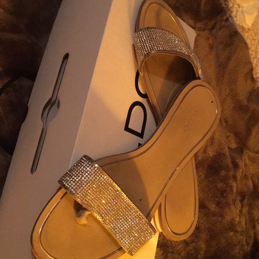 Bedazzled sparkly sandals from Aldo’s